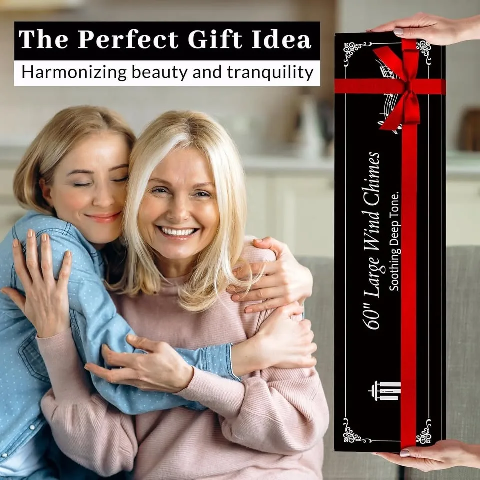 60" Extra Large Wind Chimes for Outside Deep Tone image indicator(3)