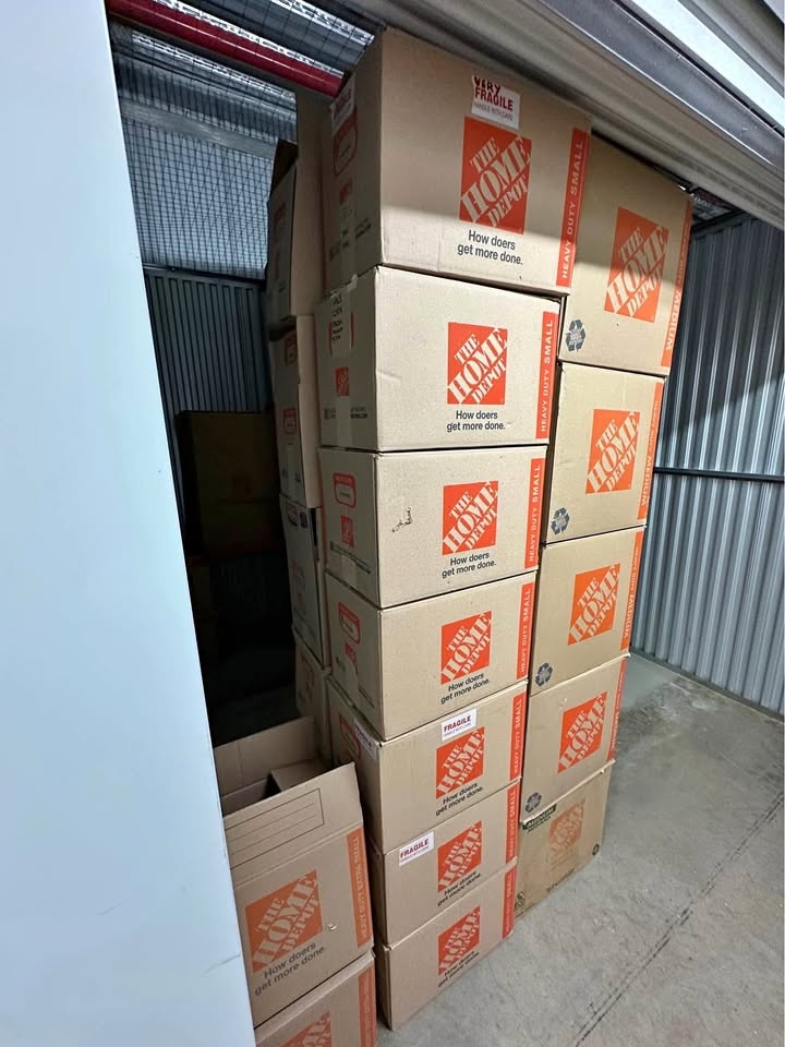 One small heavy-duty moving box, The Home Depot