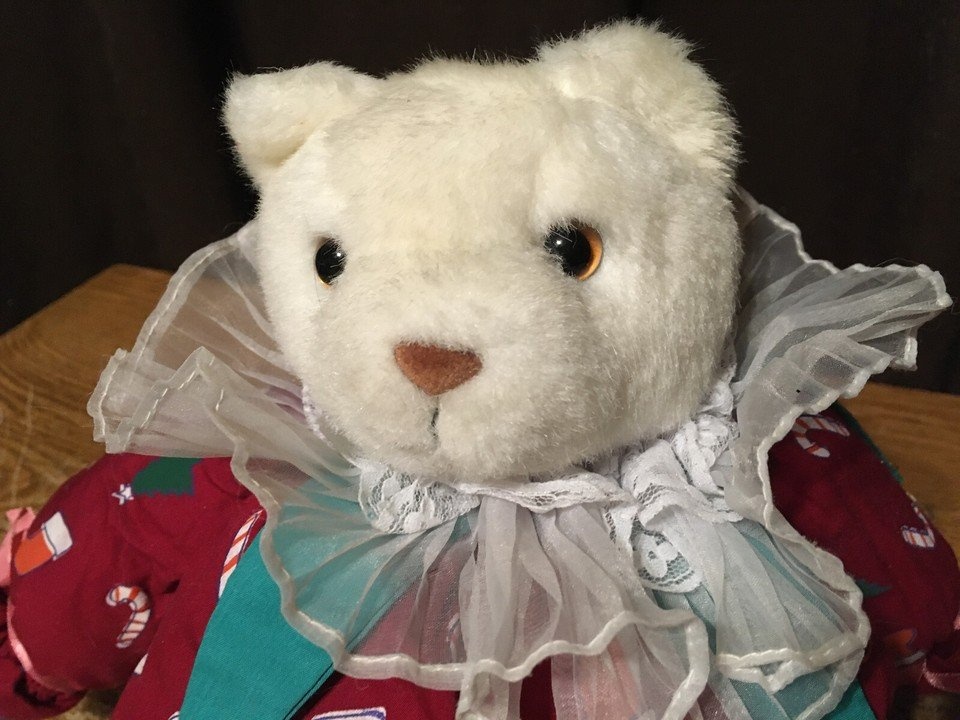 VINTAGE PLUSH CREATIONS INC 1990 WHITE BEAR JESTER - photo 2