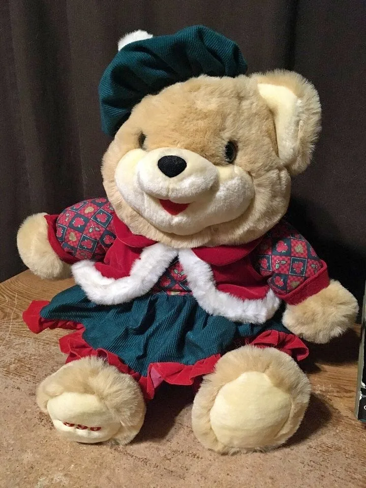 1996 MTY INTL CHRISTMAS BROWN TEDDY BEAR 22" PLUSH