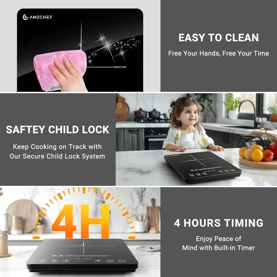 AMZCHEF Portable Induction Cooktop 1800W image indicator(7)