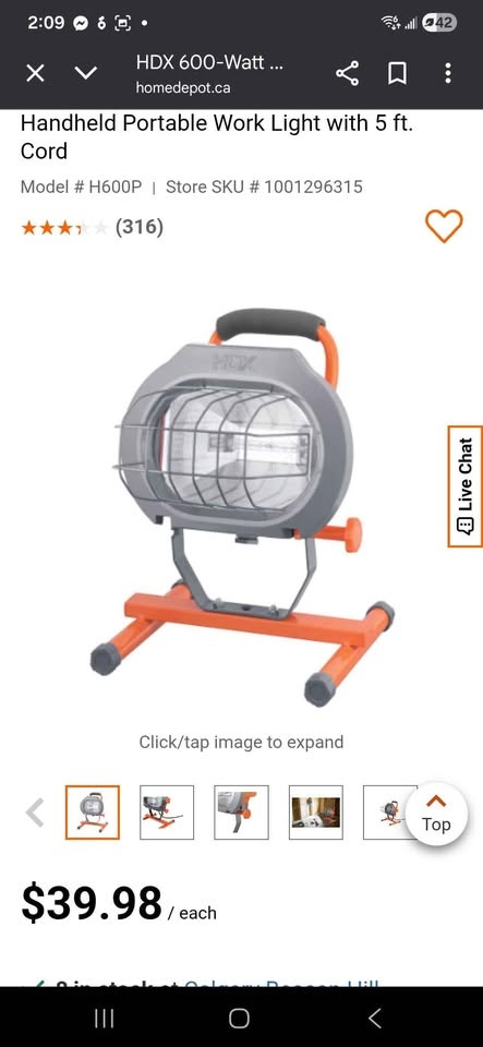 Hdx plug in work light - photo 2