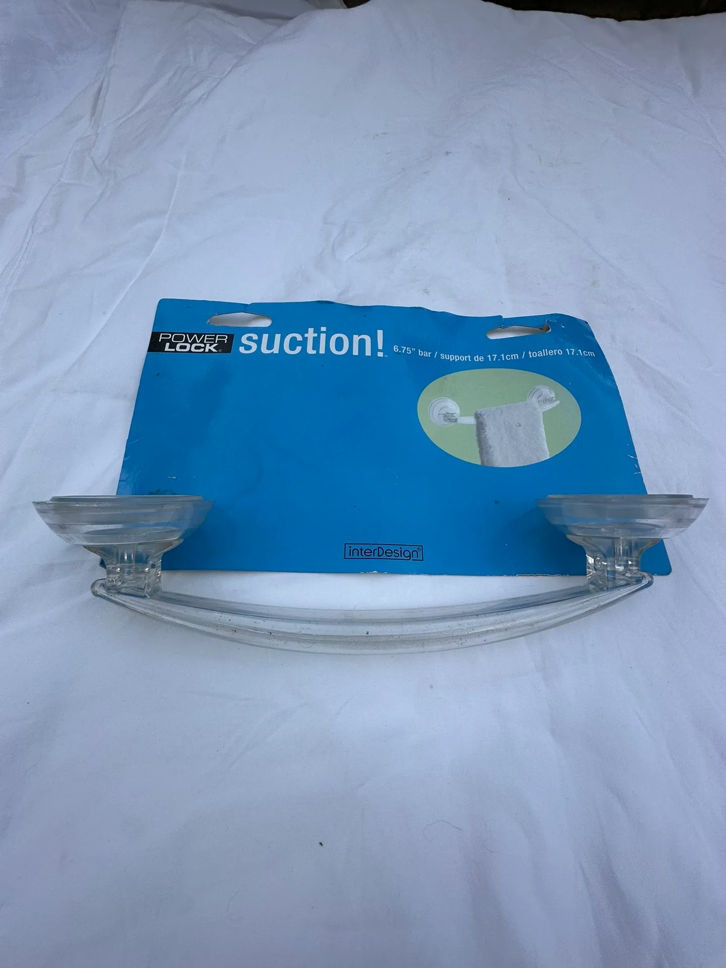 PowerLock Suction! Towel Bar, Clear, 6.75” long #Cleanout