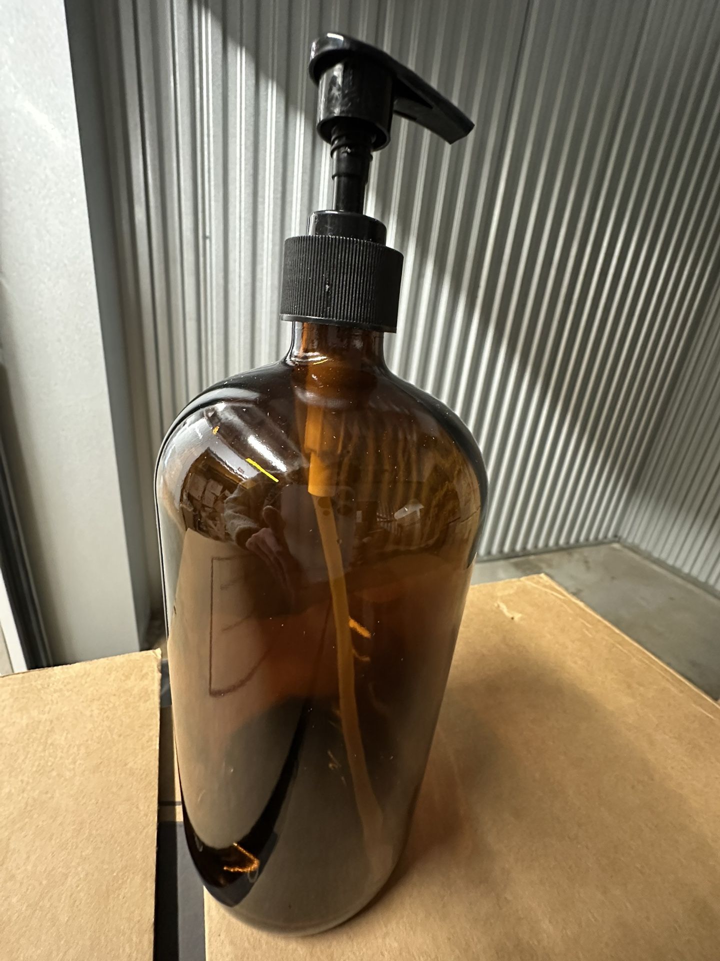 Refillable Brown Glass Pump Bottle Container Store #Cleanout