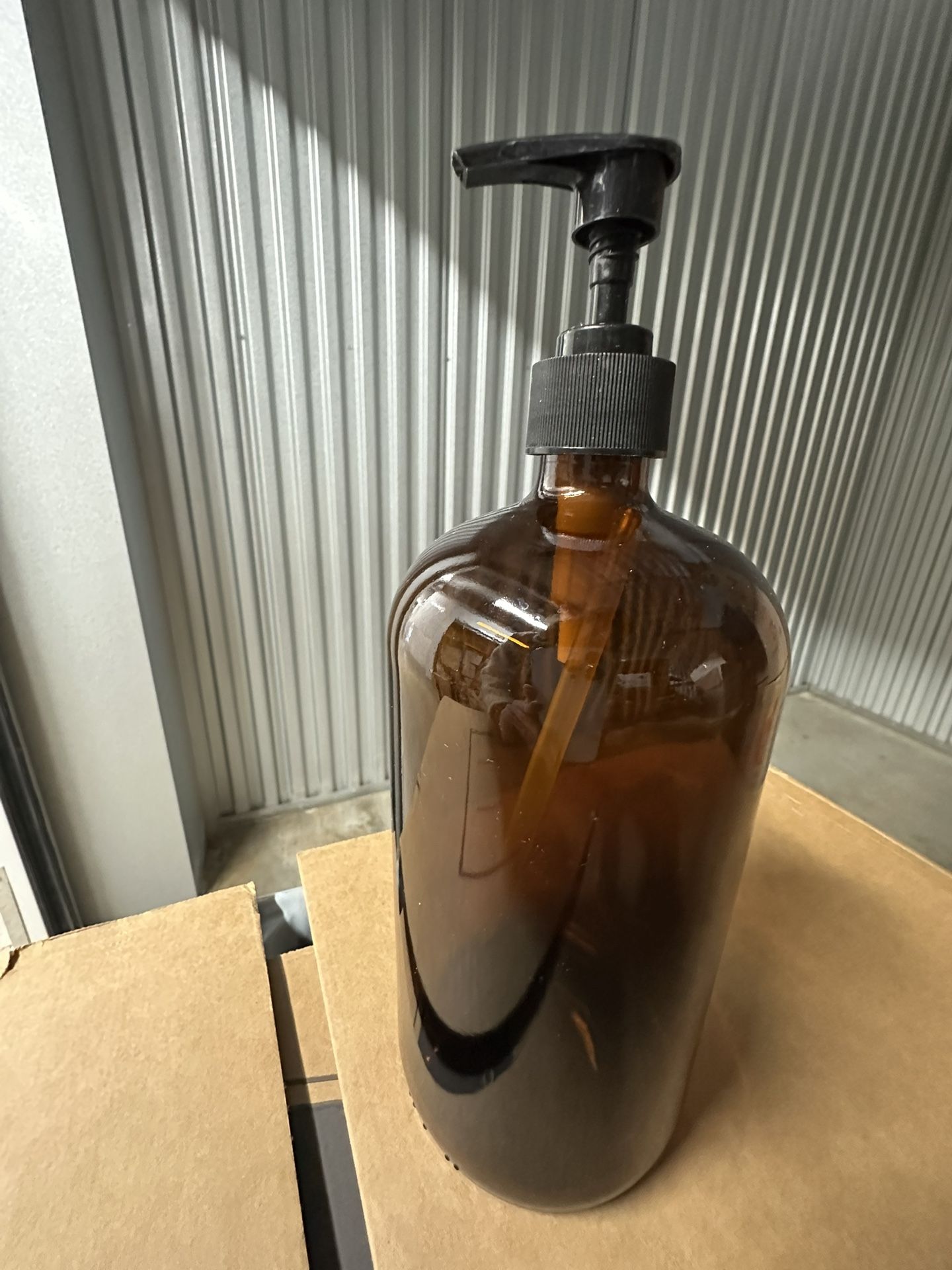 Refillable Brown Glass Pump Bottle Container Store #Cleanout - photo 2