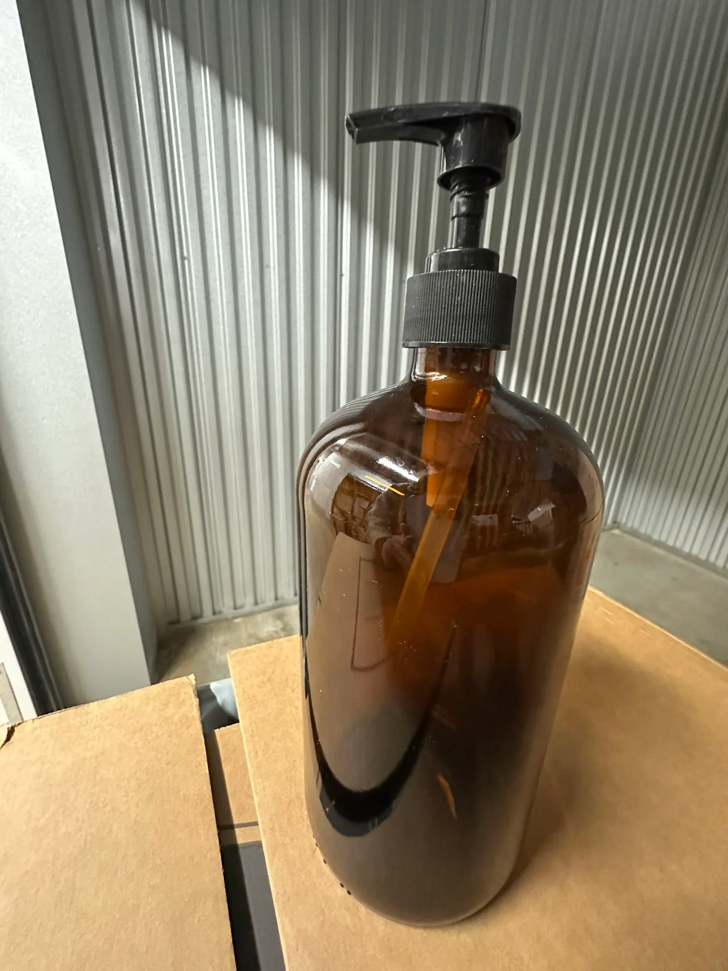 Refillable Brown Glass Pump Bottle Container Store #Cleanout image indicator(2)