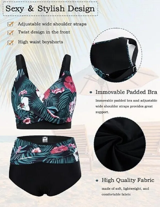 Hanna Nikole Tropical Print Women's Swimwear image indicator(2)