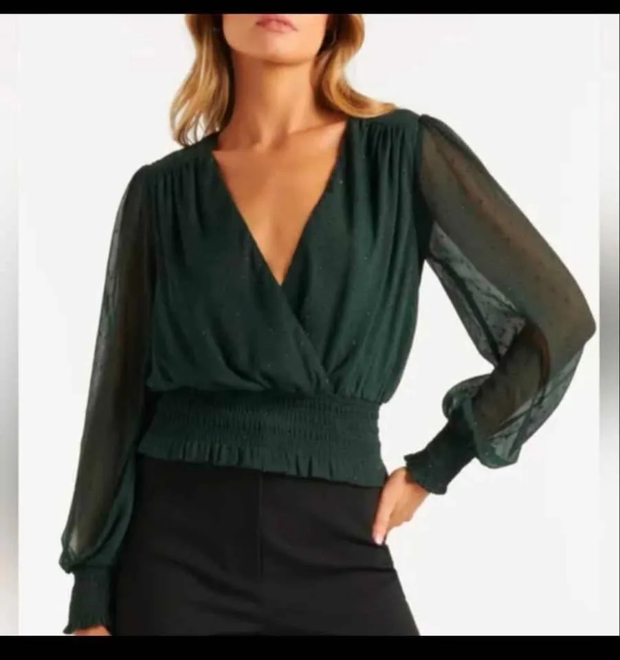 BNWT: "Ever New" Blouse, Midnight Green, Size 4 (BNWT)