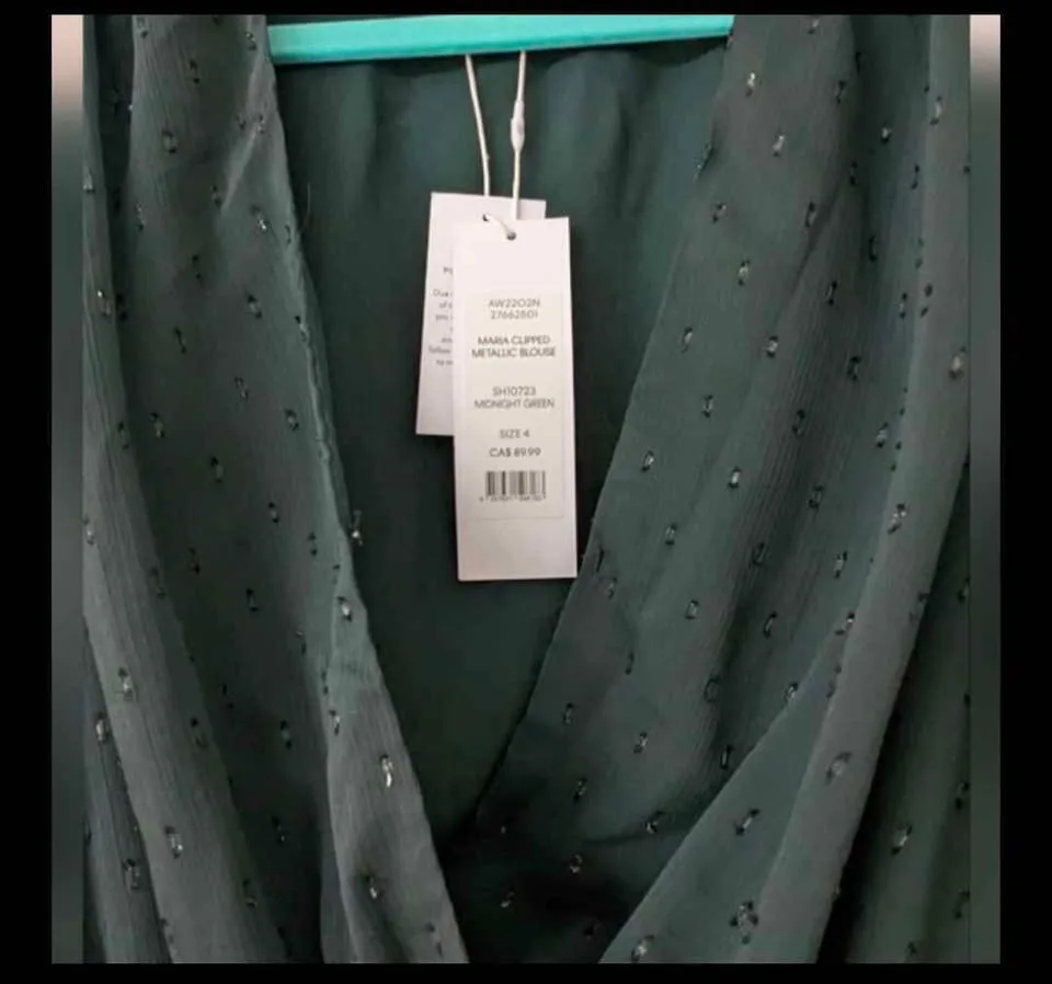 BNWT: "Ever New" Blouse, Midnight Green, Size 4 (BNWT) image indicator(3)