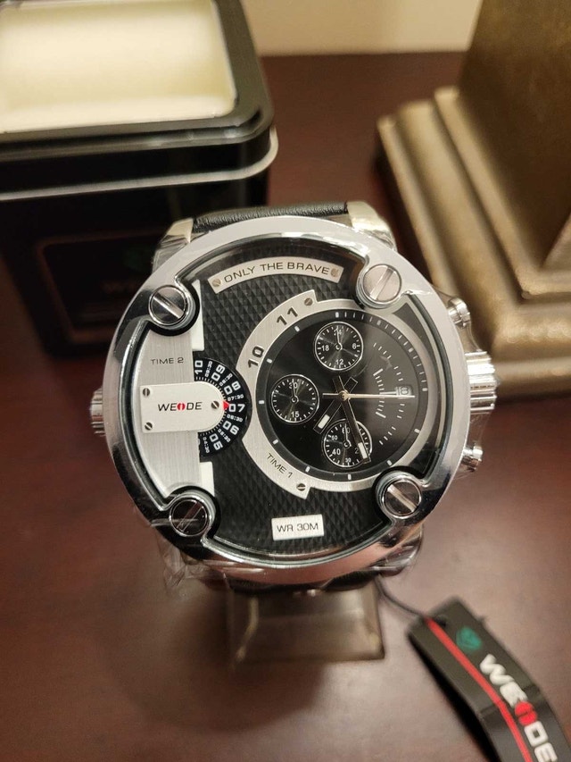 New Dual Time Zone Black Weide Diesel Men’s Fashion Watch - photo 2