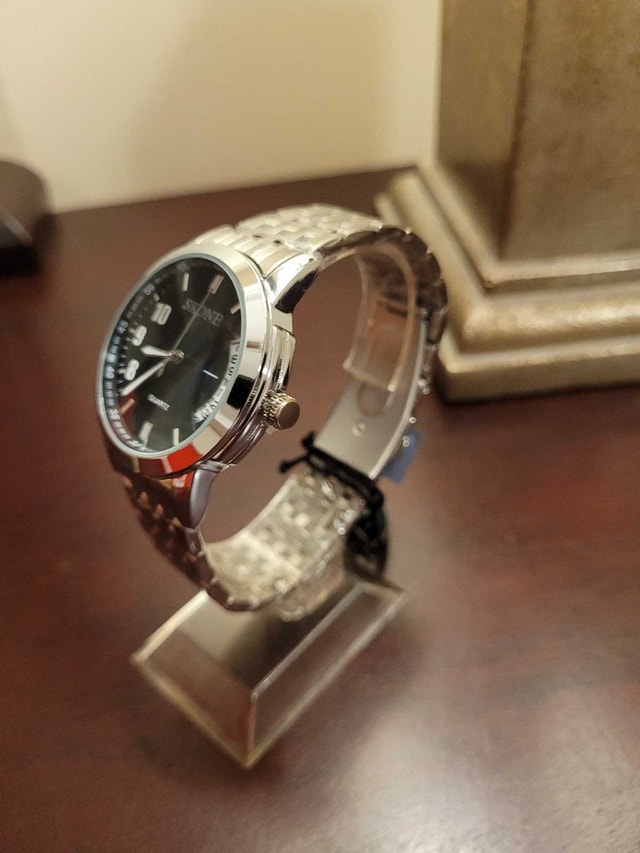 Brand New Skone Silver and Black Quartz Men's Watch - photo 4