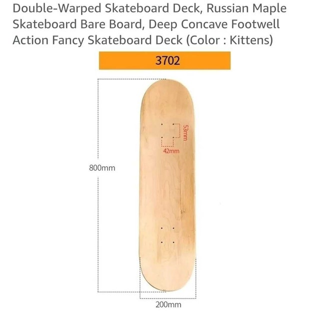 Natural Wood Skateboard Deck