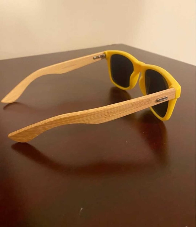 Yellow Banff Sunshine Wooden Bamboo Sunglasses - photo 4