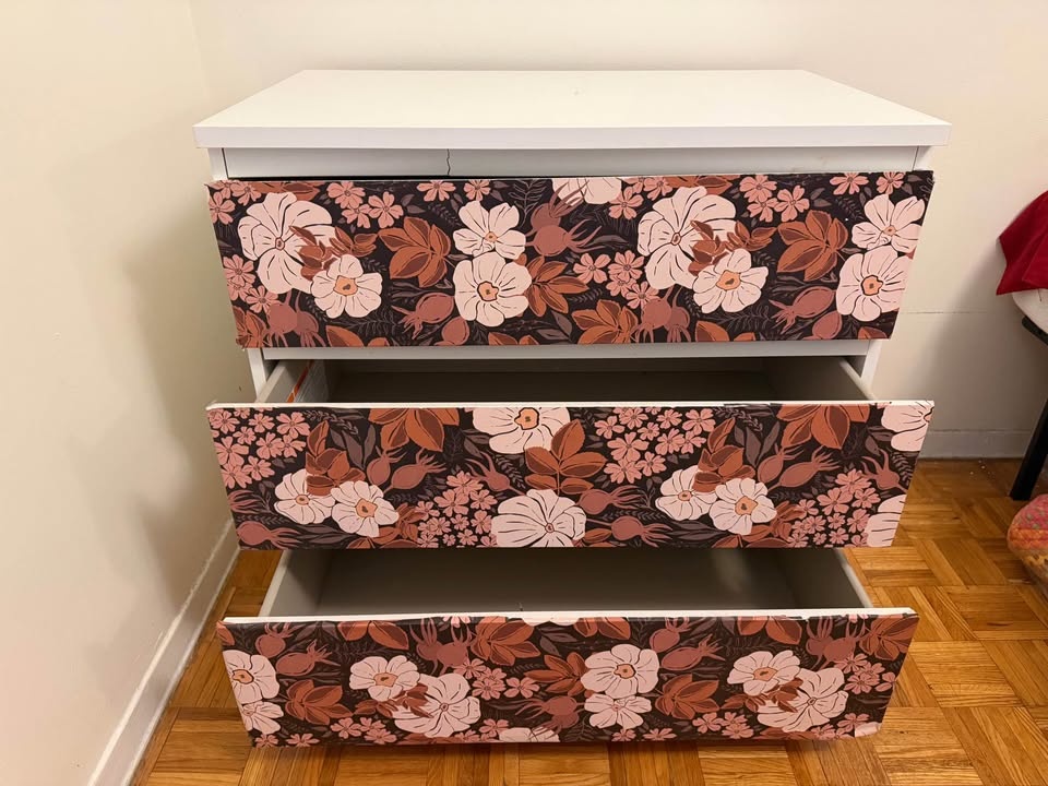 🌸 3-Drawer Dresser – Floral Wrapped (Removable) - photo 3