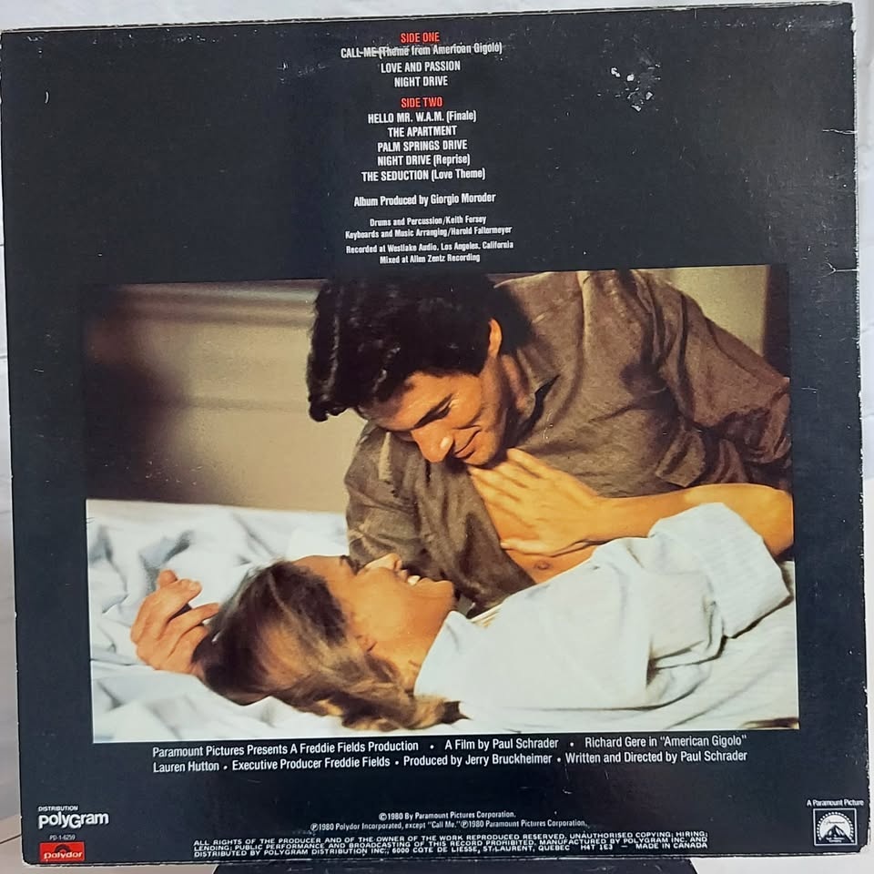 American Gigolo movie soundtrack vinyl record LP - photo 3