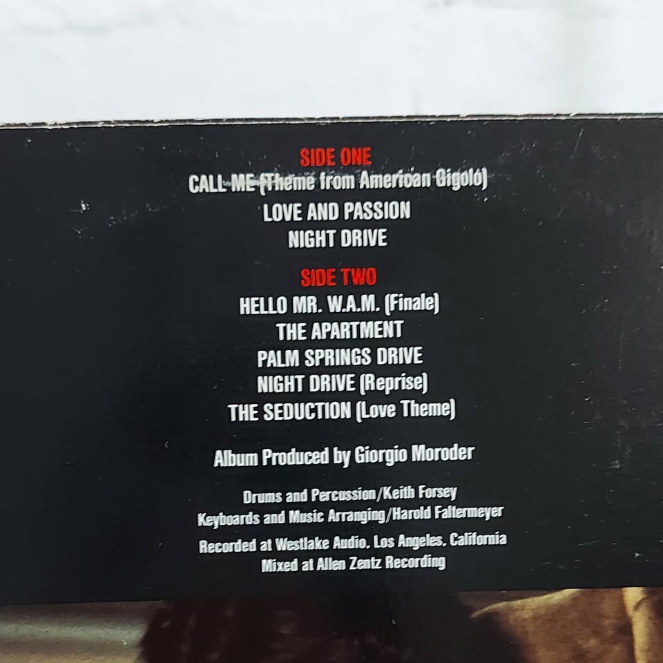 American Gigolo movie soundtrack vinyl record LP - photo 4