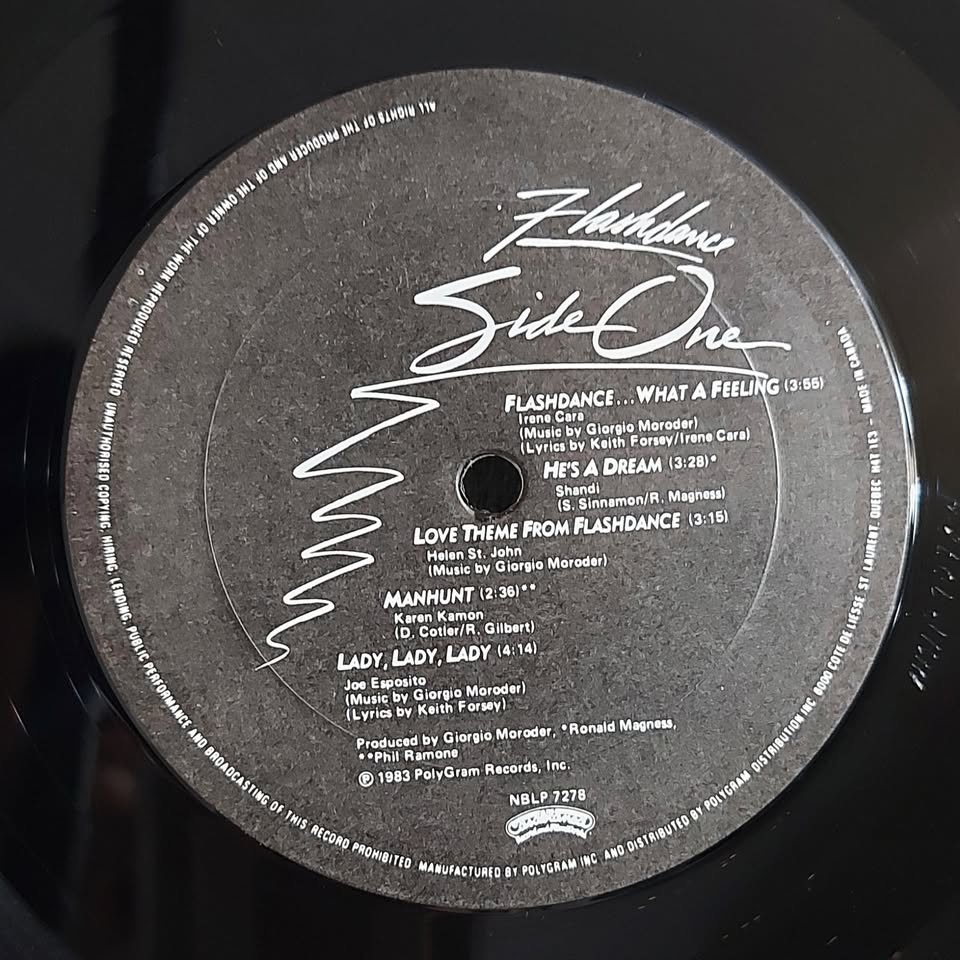Flashdance movie soundtrack vinyl record LP - photo 4