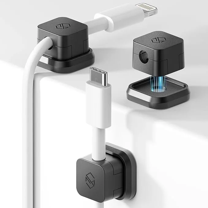 Sinjimoru magnetic cable holder Black 3 Pack image indicator(2)