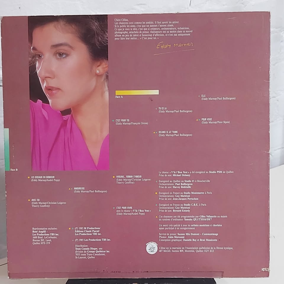 Celine Dion "C'est Pour Toi" vinyl record LP - photo 3