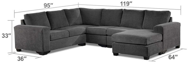 3pc Sectional with Chaise Lounge - photo 2