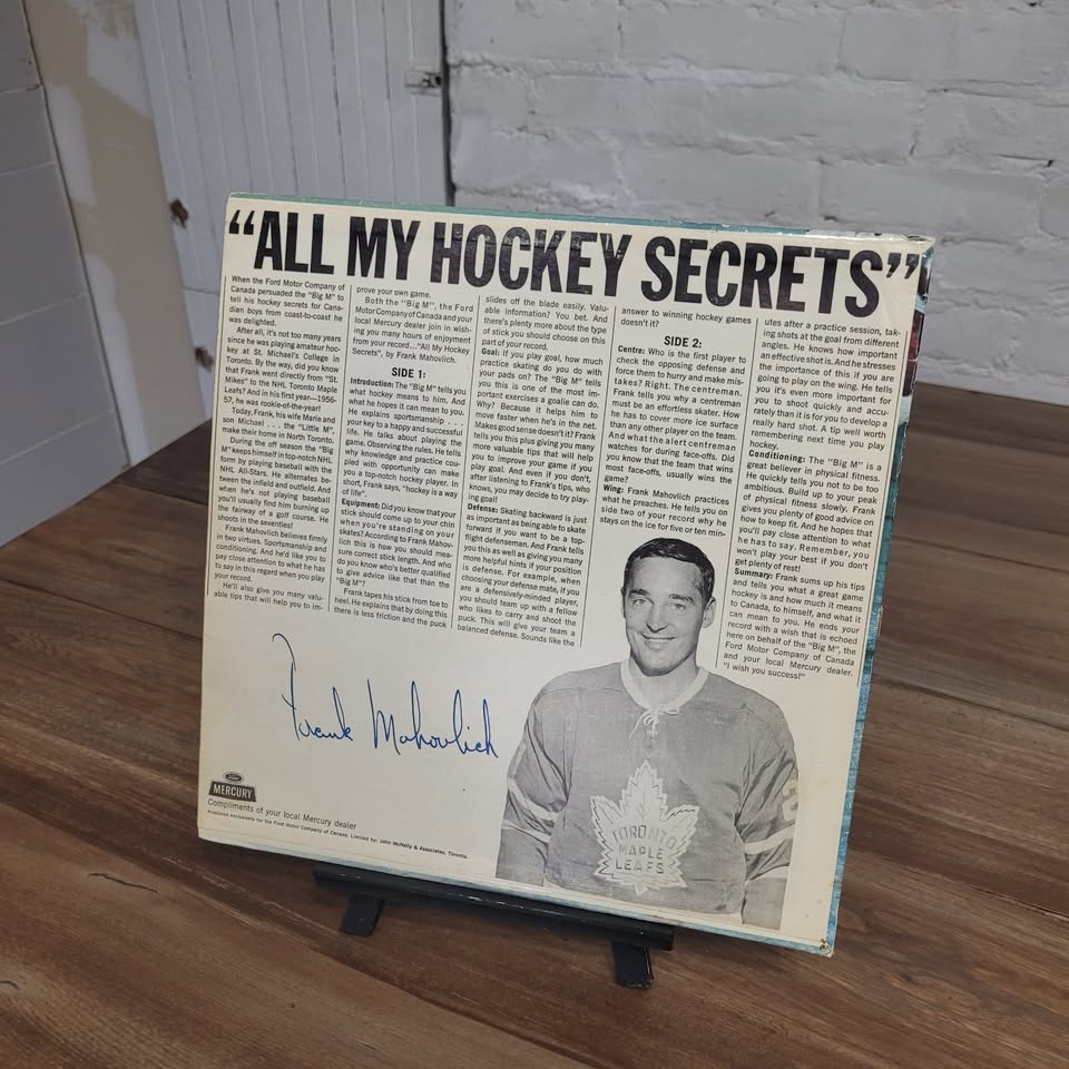 Frank Mahovlich "All My Hockey Secrets" Record LP - photo 3