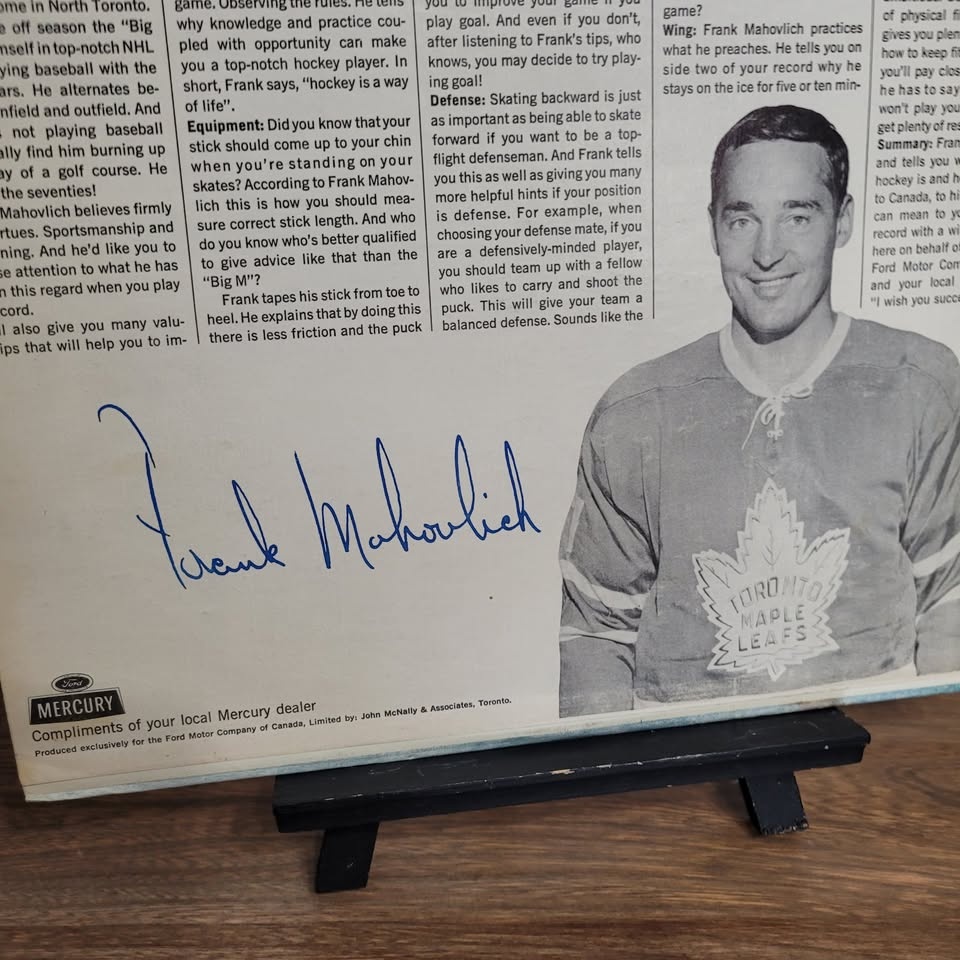 Frank Mahovlich "All My Hockey Secrets" Record LP - photo 4