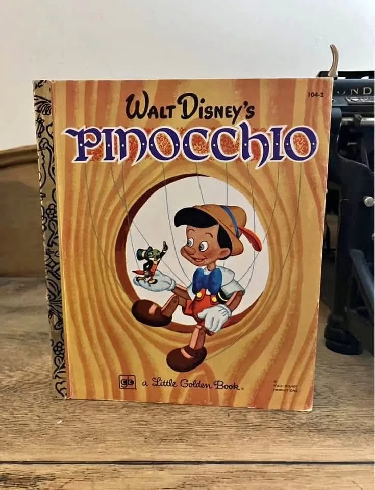 1980 Little Golden Book Walt Disney's Pinocchio Vintage