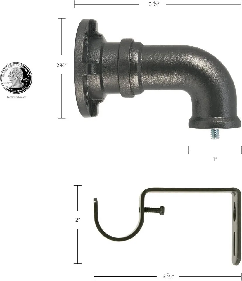 Adjustable Industrial Pipe Curtain Rod — 72"–144" — Like New image indicator(2)