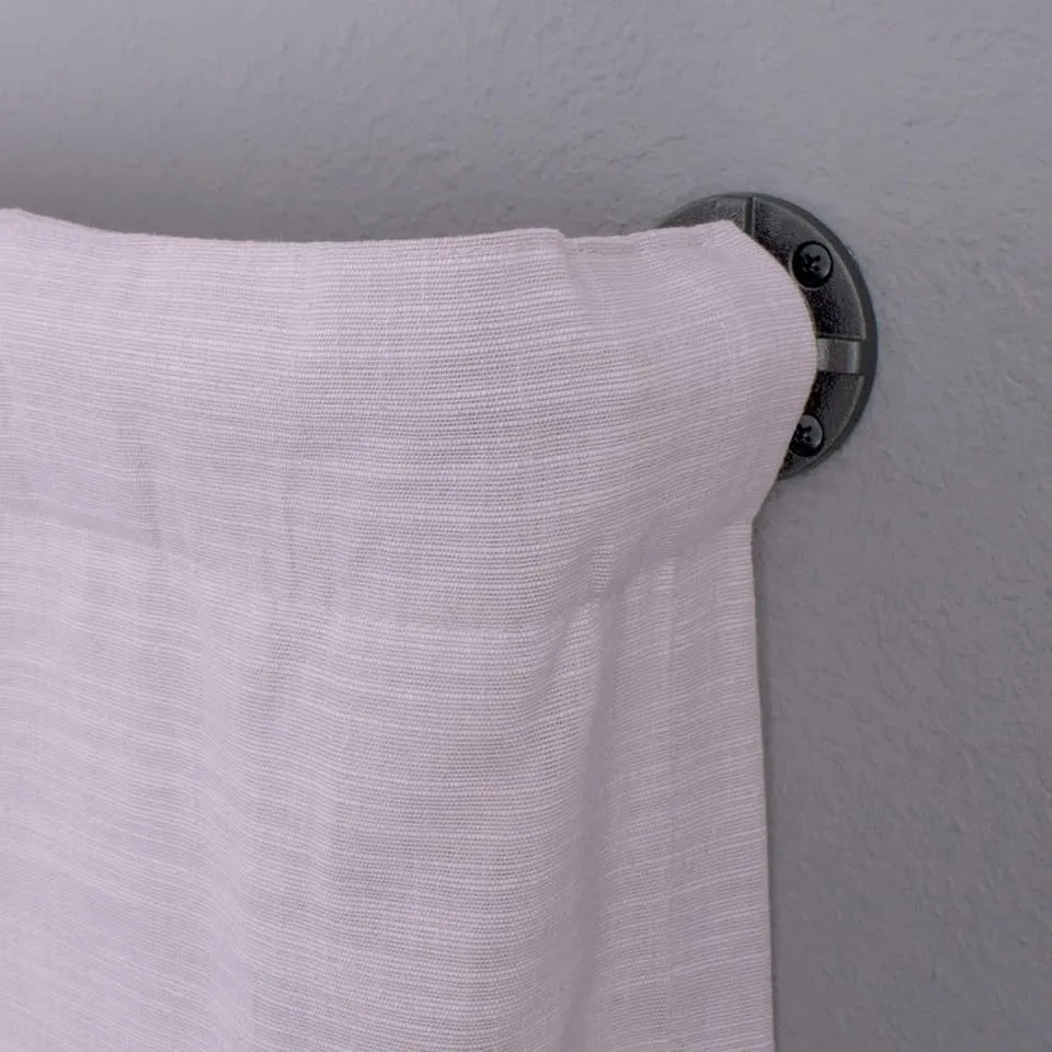 Adjustable Industrial Pipe Curtain Rod — 72"–144" — Like New image indicator(4)