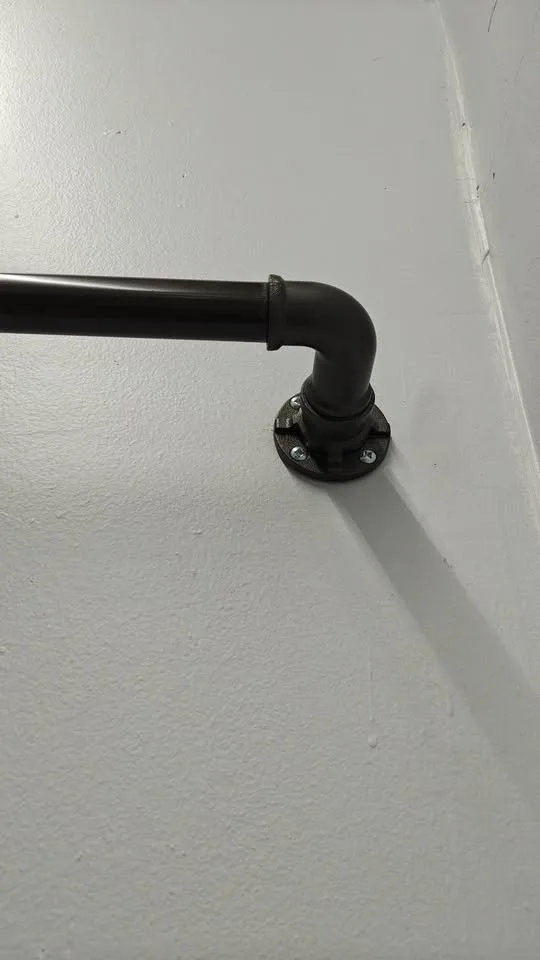 Adjustable Industrial Pipe Curtain Rod — 72"–144" — Like New image indicator(6)