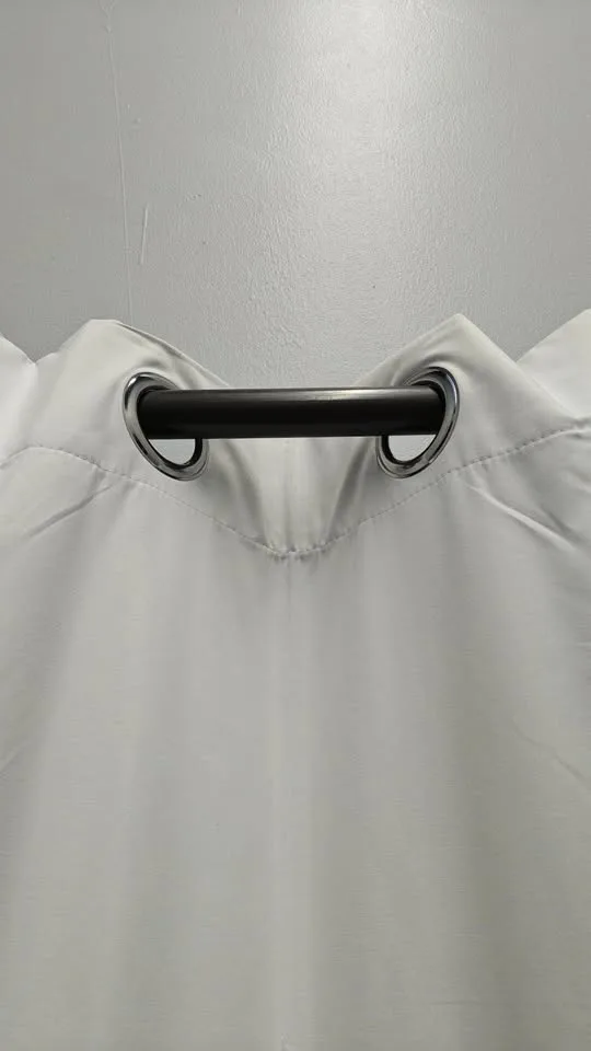 Adjustable Industrial Pipe Curtain Rod — 72"–144" — Like New image indicator(9)