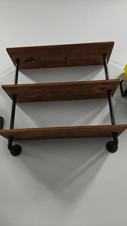 Industrial Pipe Wall Shelf / Floating Bookshelf – Like New image indicator(2)