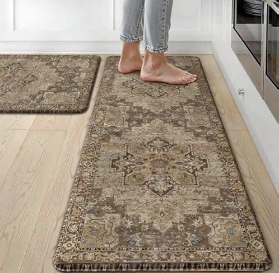 Anti Fatigue Kitchen Mats 2pcs 17"x47"+17"x29"