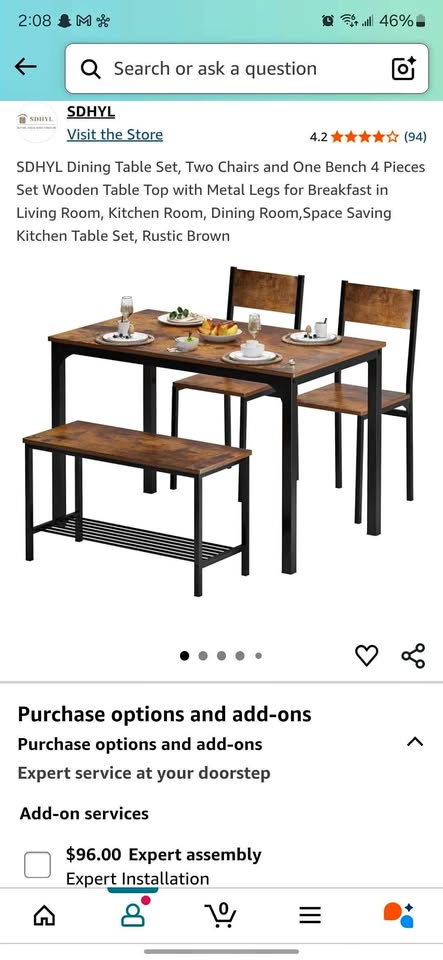 Table 2 chairs and bench