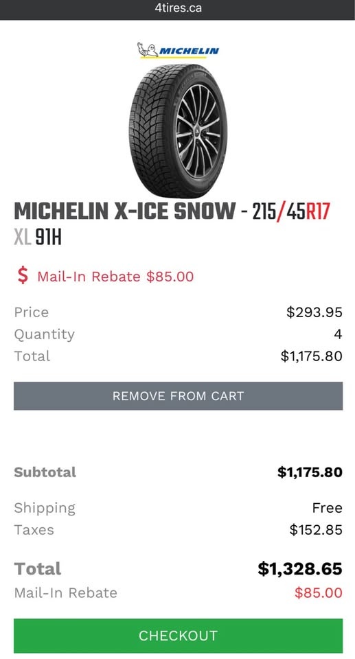 Michelin Tires with Rims - 215/45R17 (91H) Tubless - photo 5