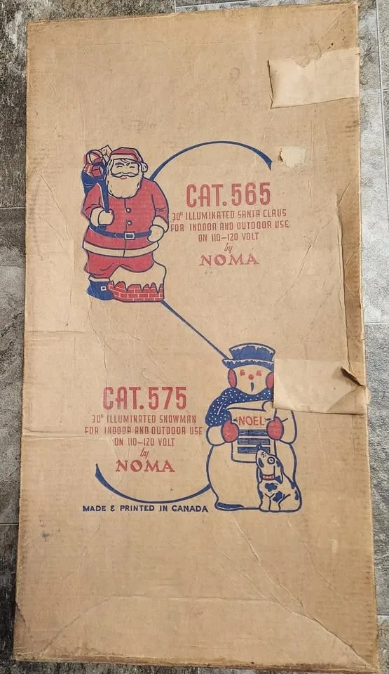 Vintage NOMA 1950s Blow Mold Santa in Box - Lights Up image indicator(3)