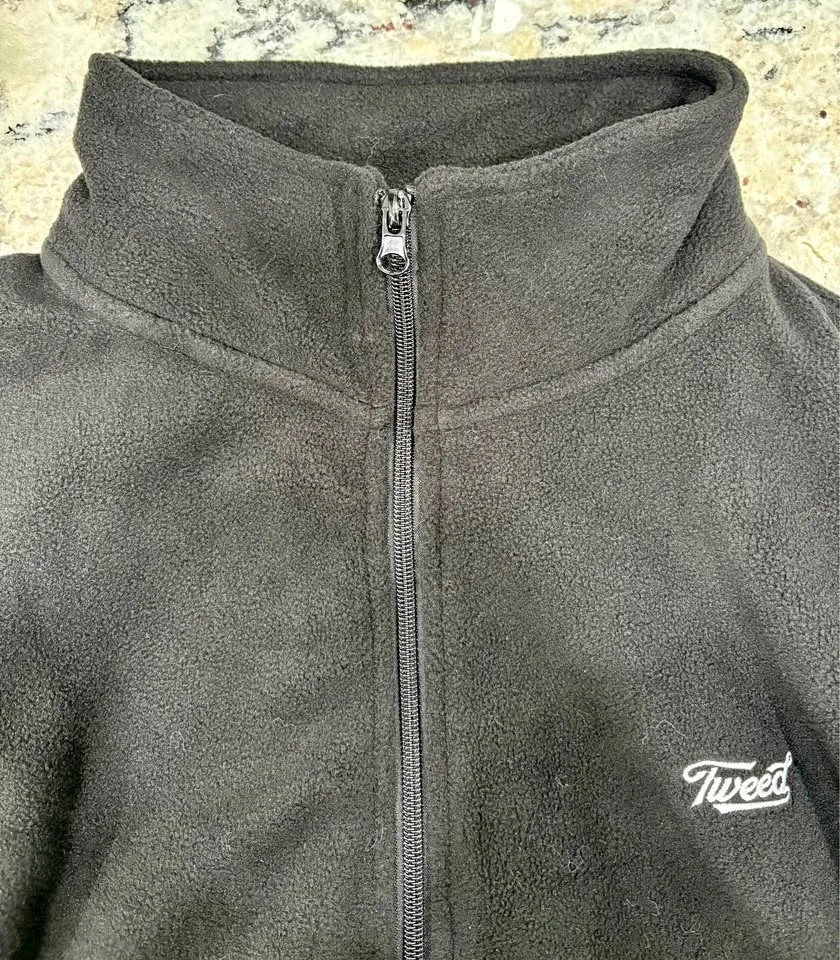 Black Tweed Branded Fleece Jacket - M L XL available