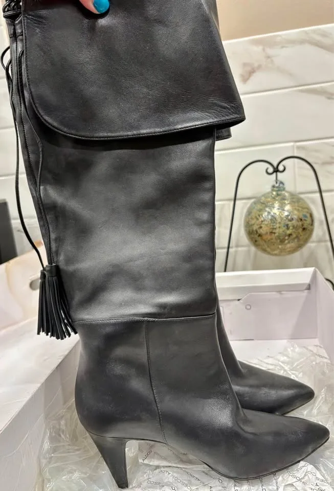 Nine West black leather boots - Sz 7M image indicator(3)