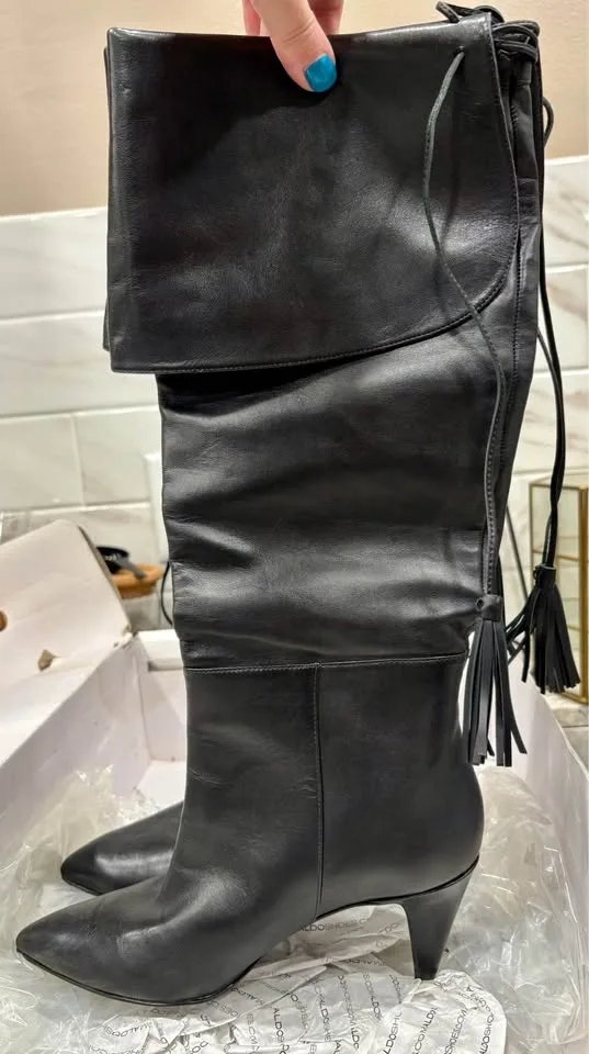 Nine West black leather boots - Sz 7M image indicator(8)