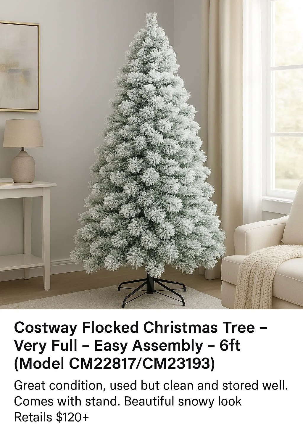 Costway 6FT Flocked Christmas Tree