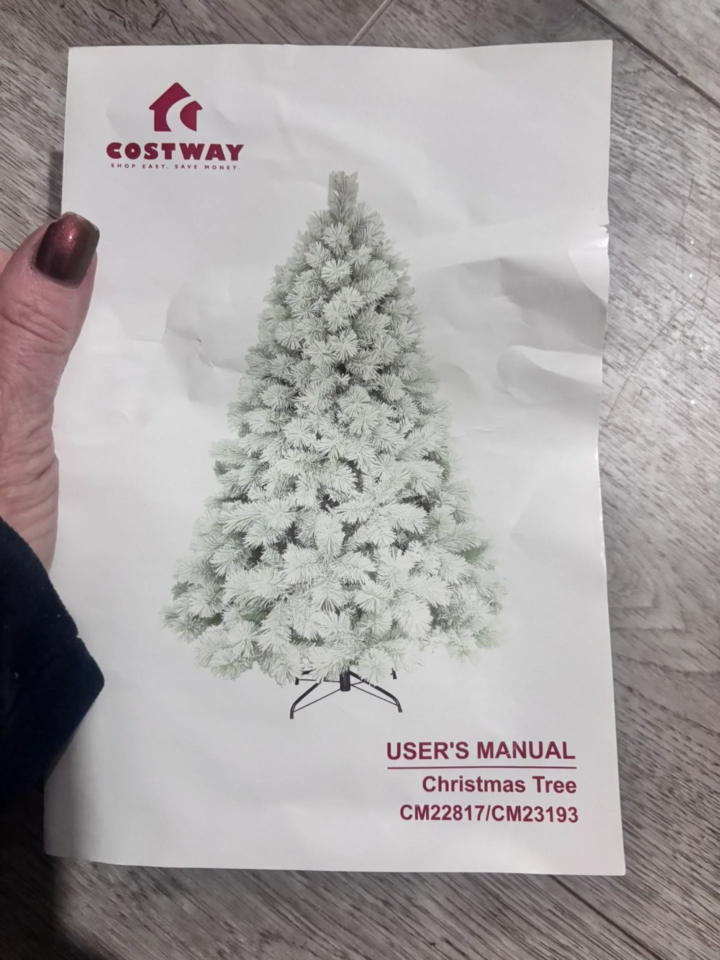 Costway 6FT Flocked Christmas Tree image indicator(2)