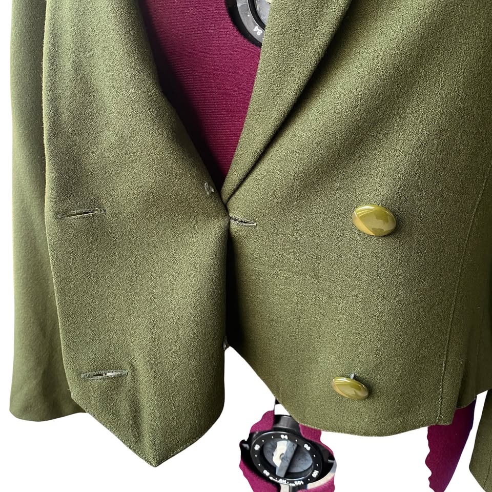 vintage wool blazer forest green - read description - photo 5