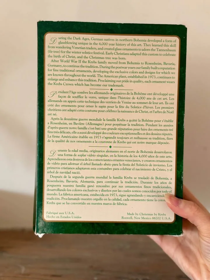 Vintage set of 6 Christmas by Krebs ornaments image indicator(6)