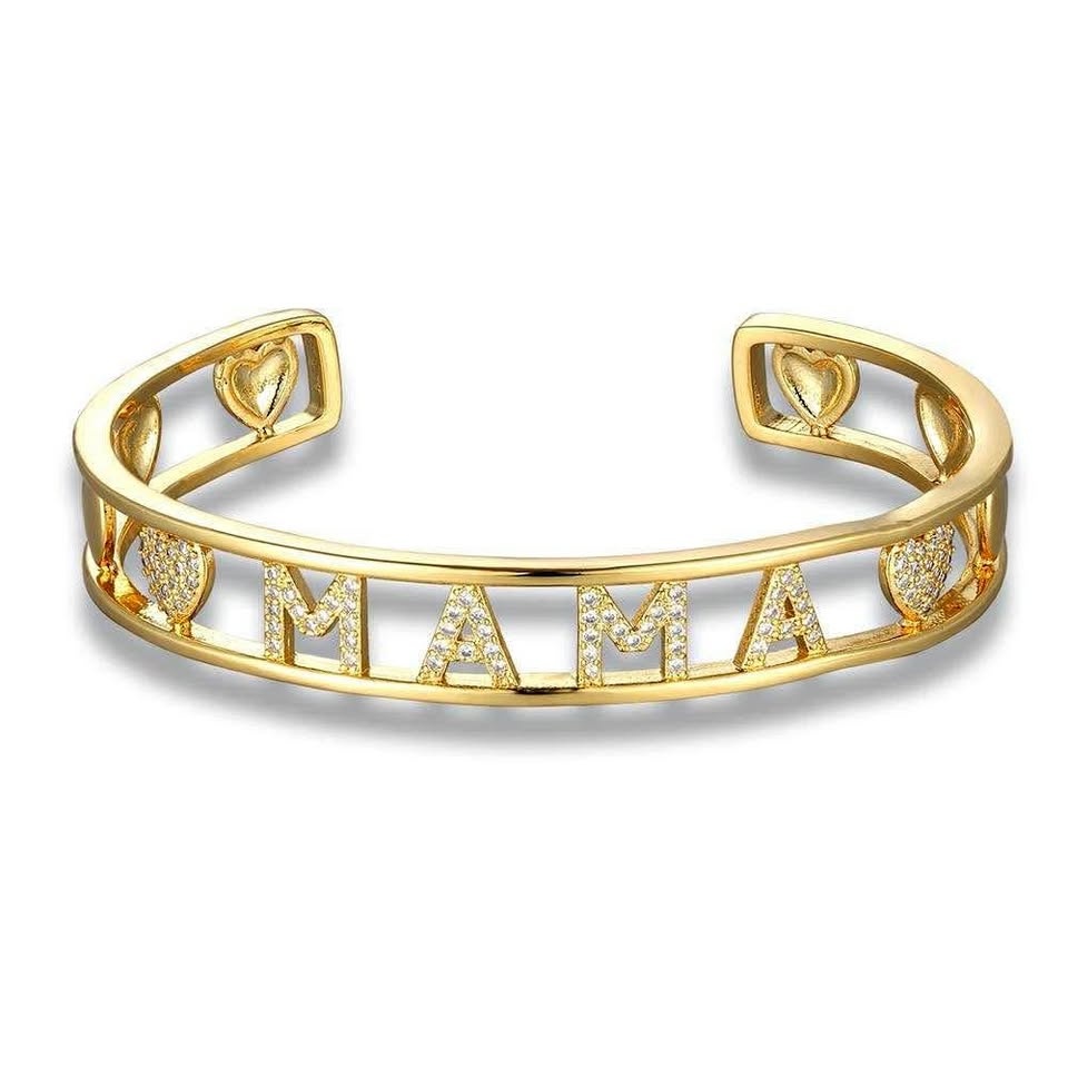 14 K gold plated MAMA letter bangle
