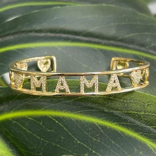 14 K gold plated MAMA letter bangle - photo 2