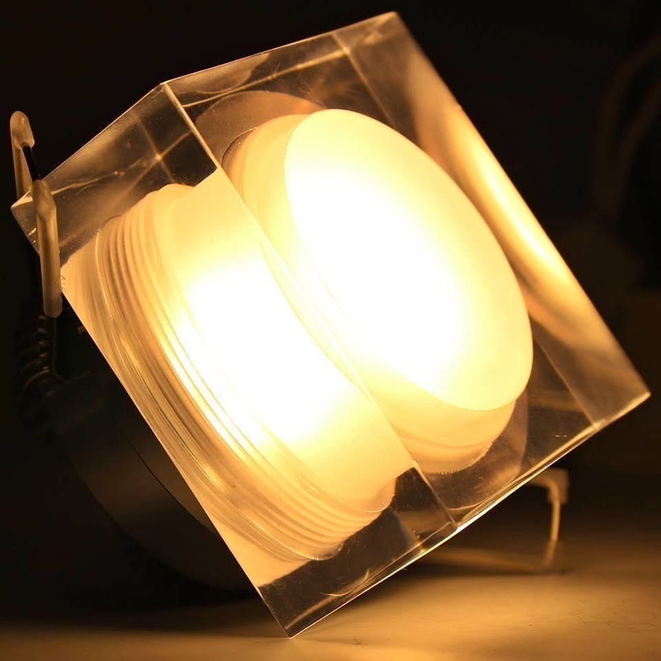 8 NEW 3W Acrylic LED Square Ceiling Lights, Warm White