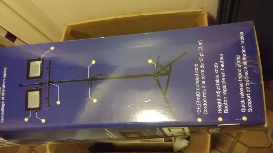 Brand New LED Twin Work Light with Strong Tripod in Orginal Box image indicator(5)