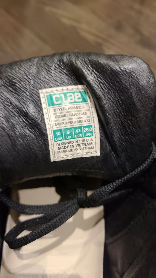 Clae Black Leather Shoes - Russell Sneakers Size 10 - photo 5