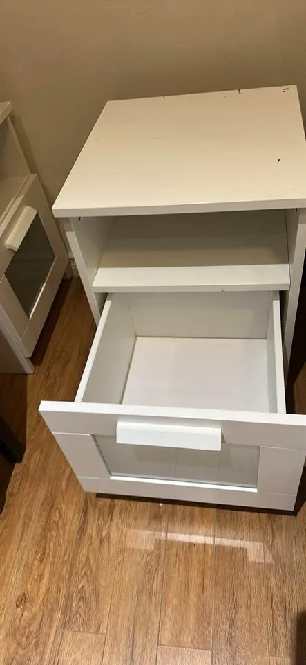 White Ikea Brimnes Nightstandx2 image indicator(2)