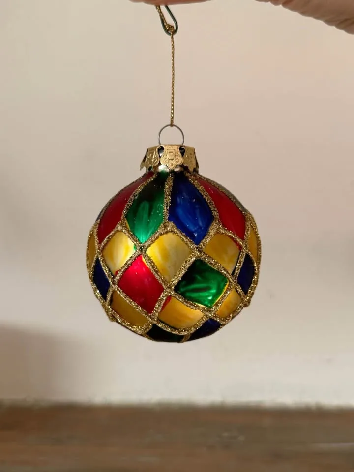 Vintage Christmas Ornaments - Set of 7 Blown Glass Balls, Retro image indicator(6)